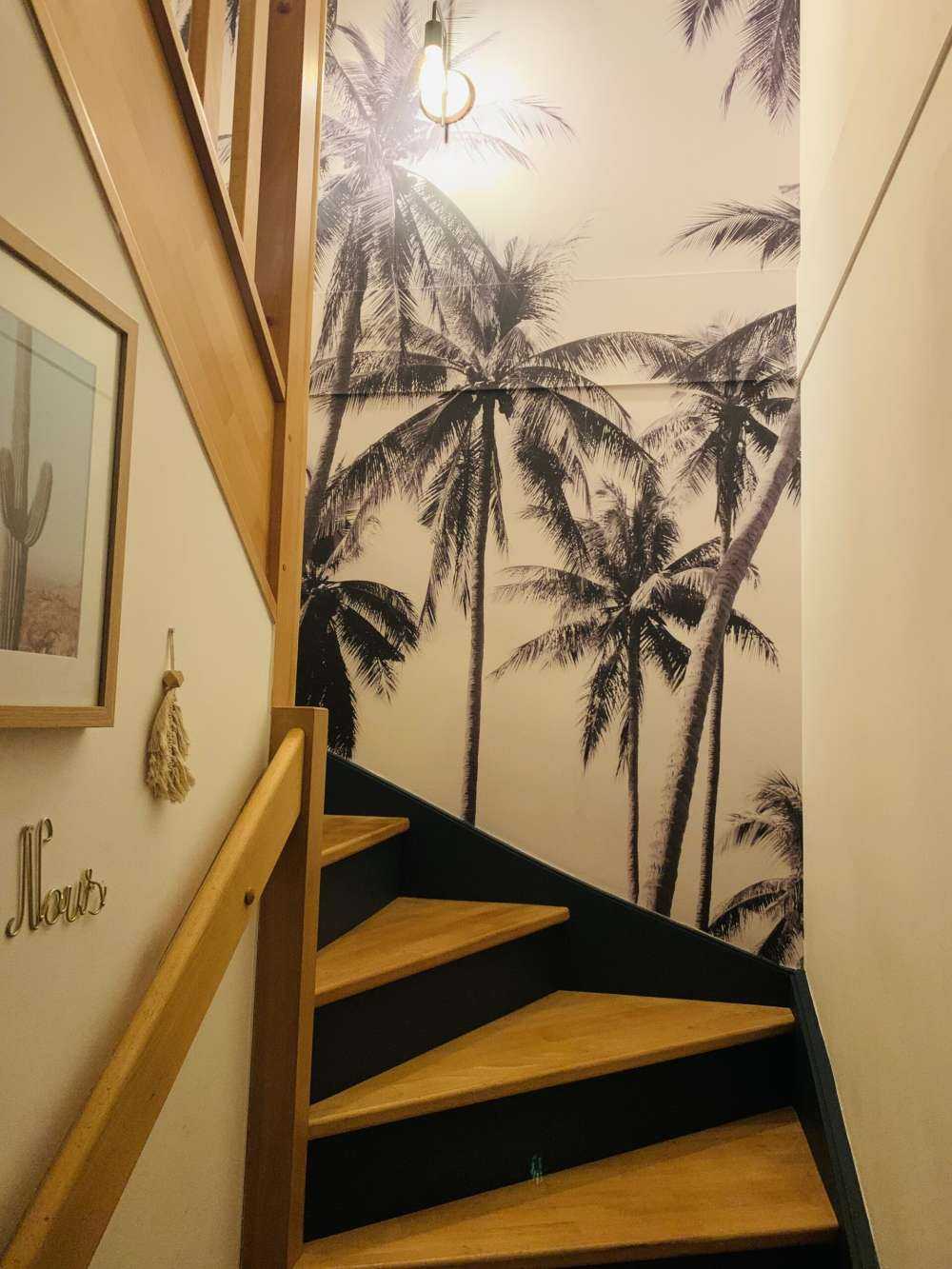 Palmbomen in zwart-wit