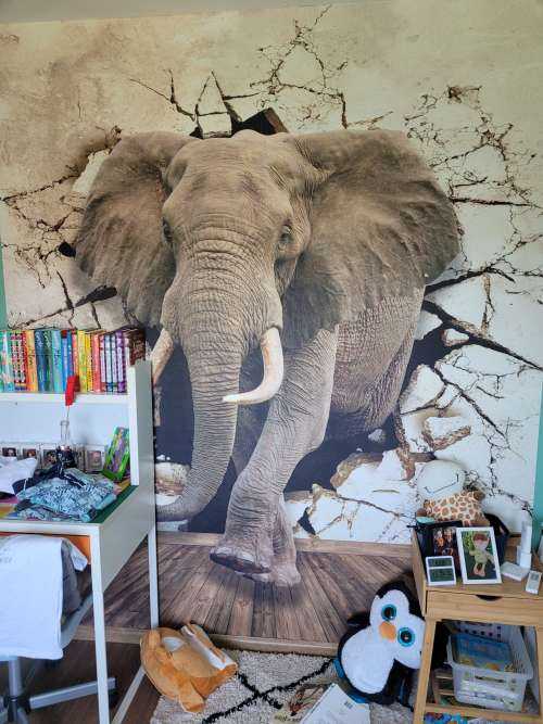 Grote olifant uit de muur