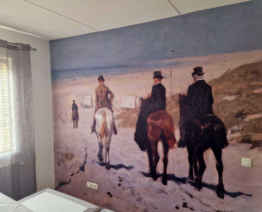 Morgenrit langs het strand