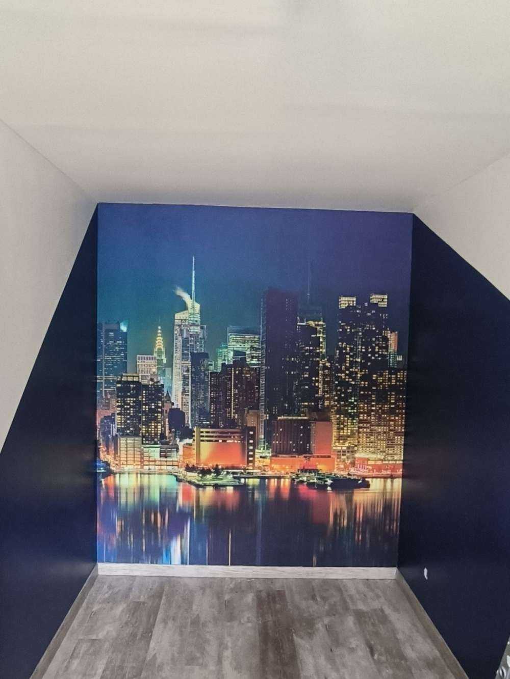 Fotobehang New York skyline in de nacht