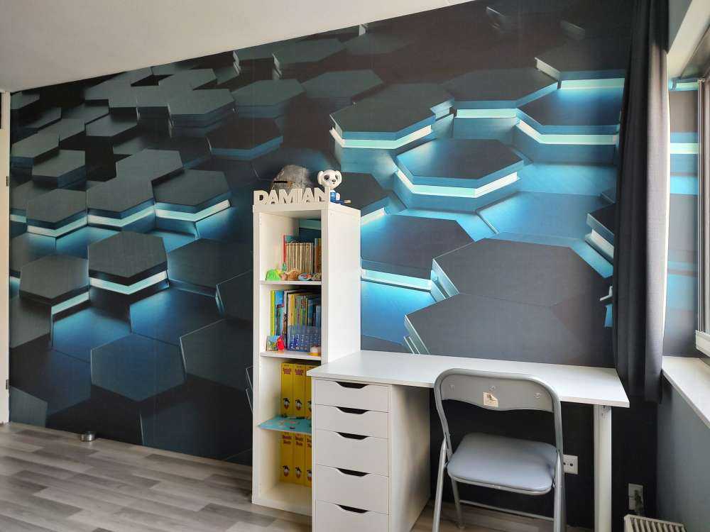 Oplichtende 3D hexagons
