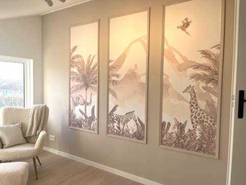 Jungle dieren in taupe