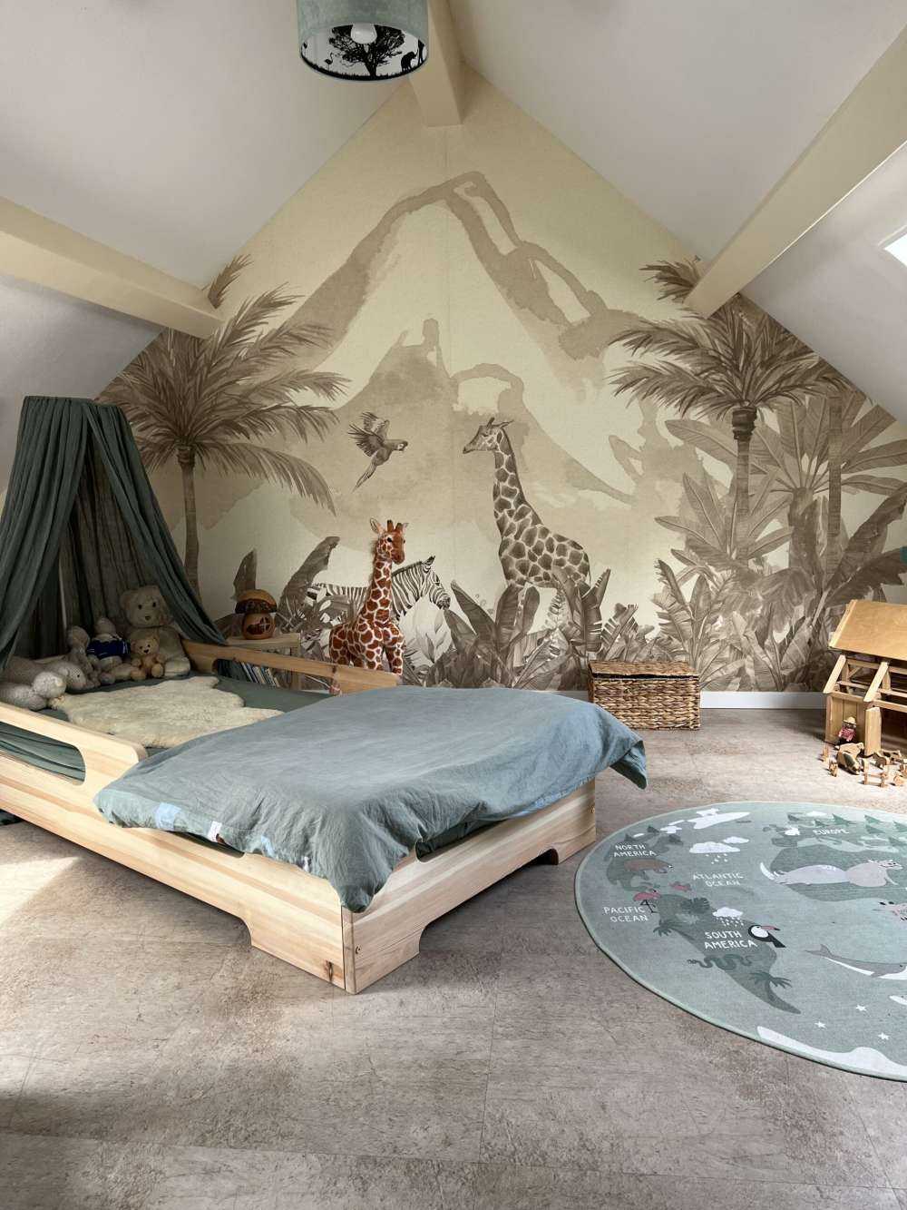 Jungle dieren in taupe