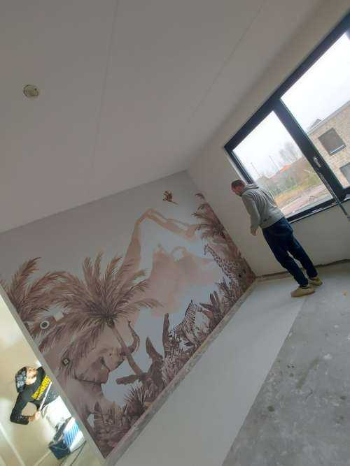 Jungle dieren in taupe