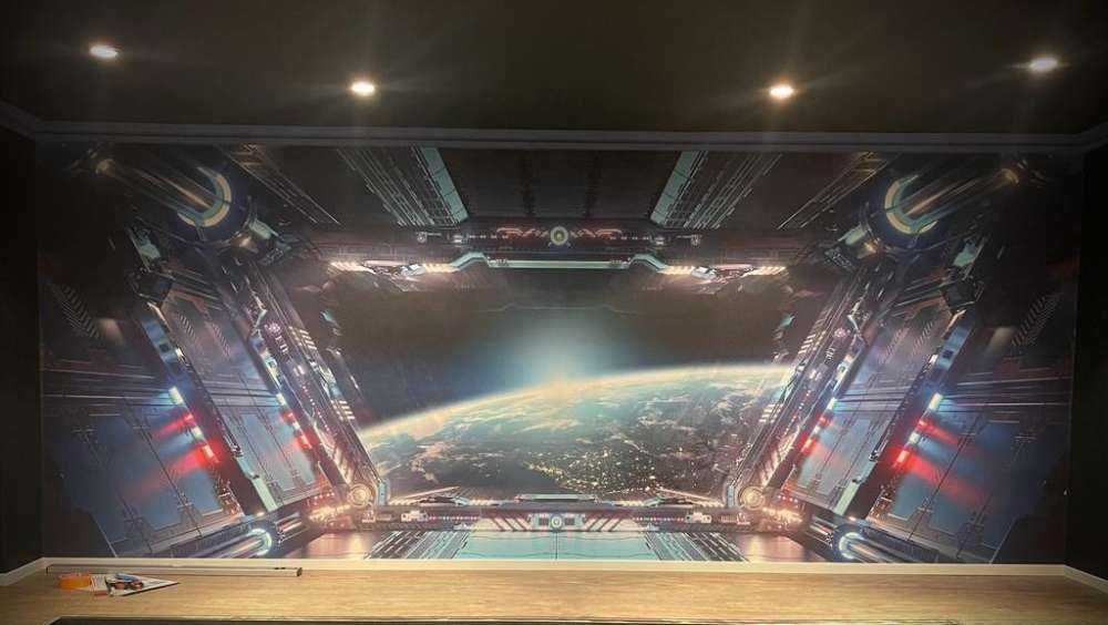 Zicht vanuit een ruimteschip