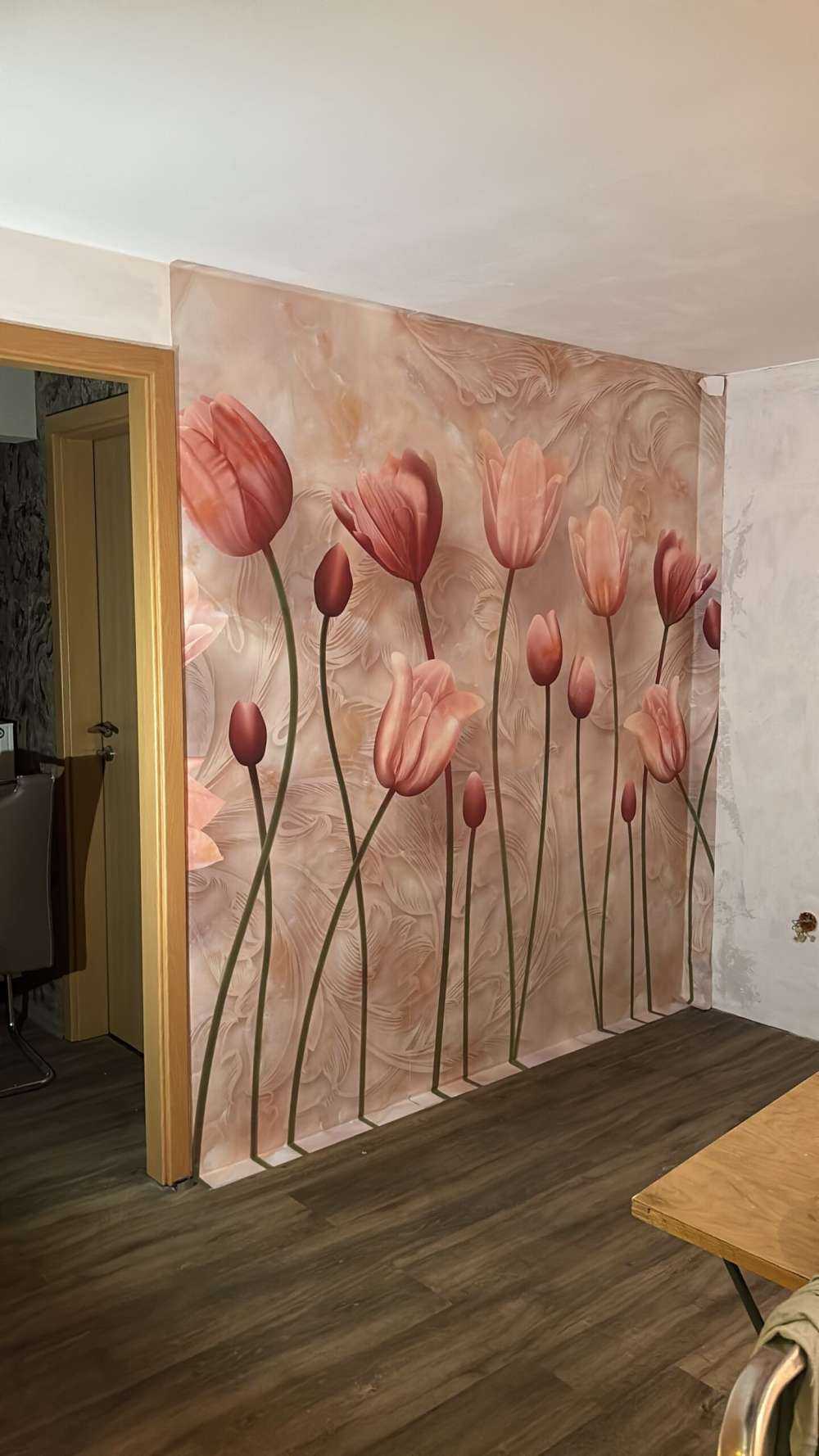 Roze wuivende tulpen