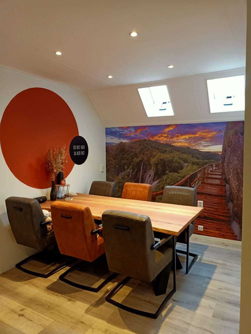 Brug met zonsondergang