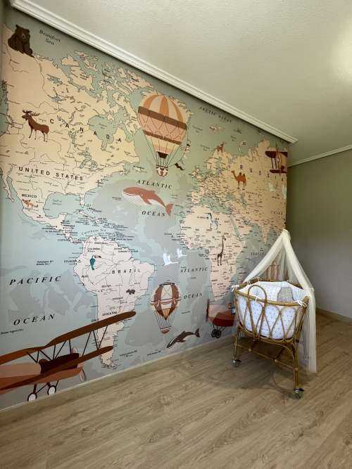 Beige wereldkaart