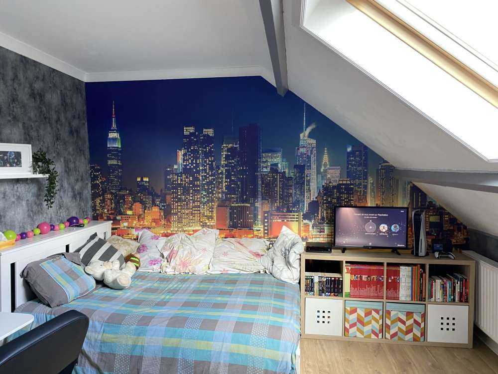 Fotobehang New York skyline in de nacht