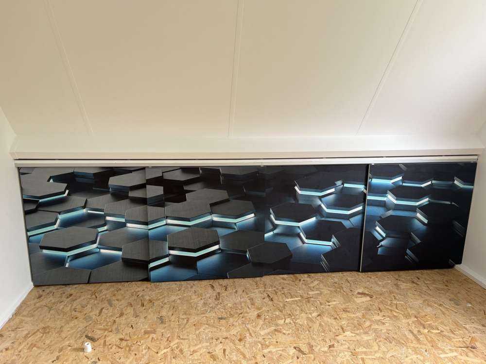 Oplichtende 3D hexagons