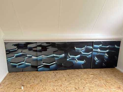 Oplichtende 3D hexagons