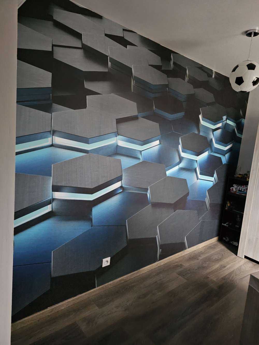 Oplichtende 3D hexagons