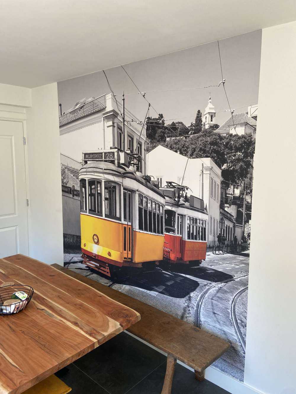 Gele en rode tram