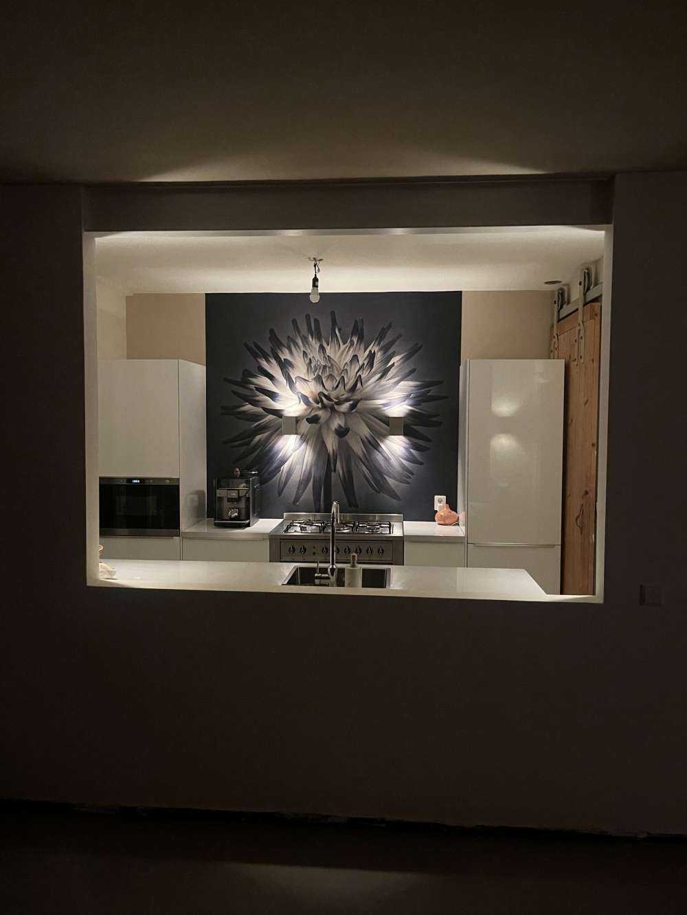 Dahlia bloem zwart wit