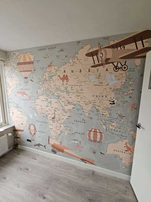 Beige wereldkaart
