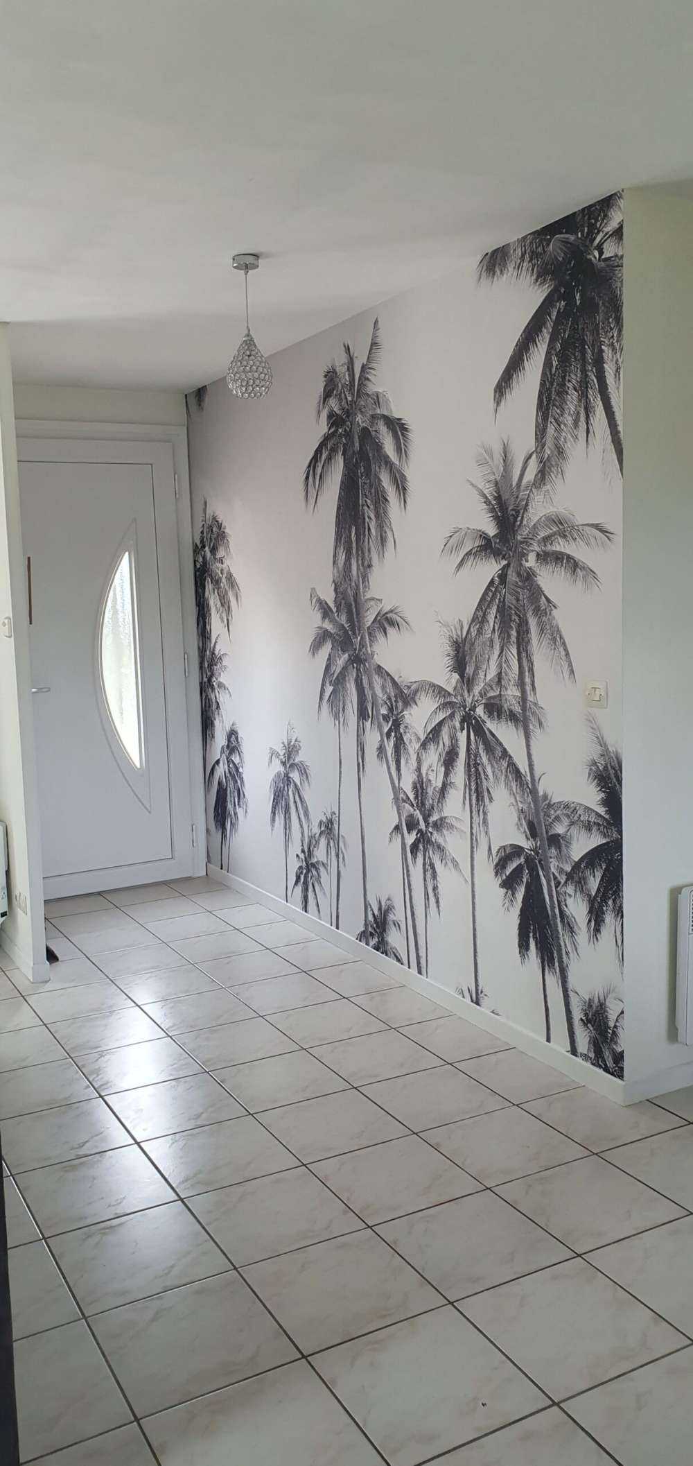 Palmbomen in zwart-wit