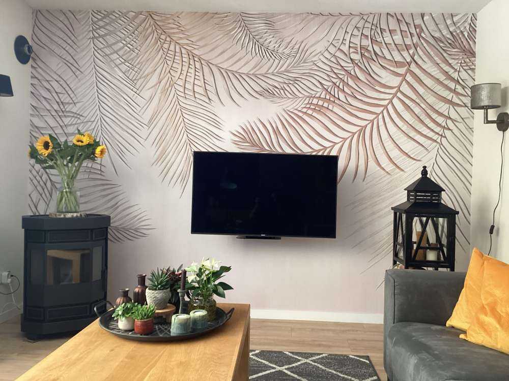 Beige gekleurde palmbladeren