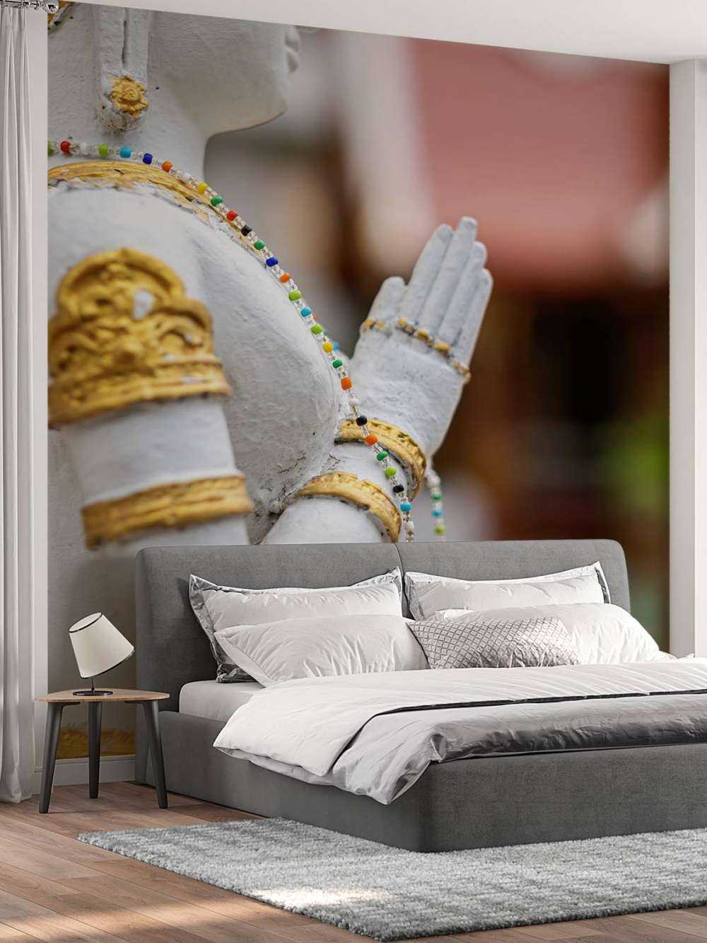 Wit met gouden boeddha  Tempelcomplex Bangkok  (Thailand)