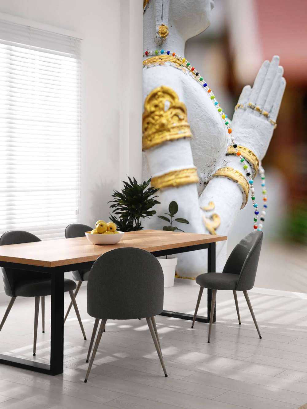 Wit met gouden boeddha  Tempelcomplex Bangkok  (Thailand)