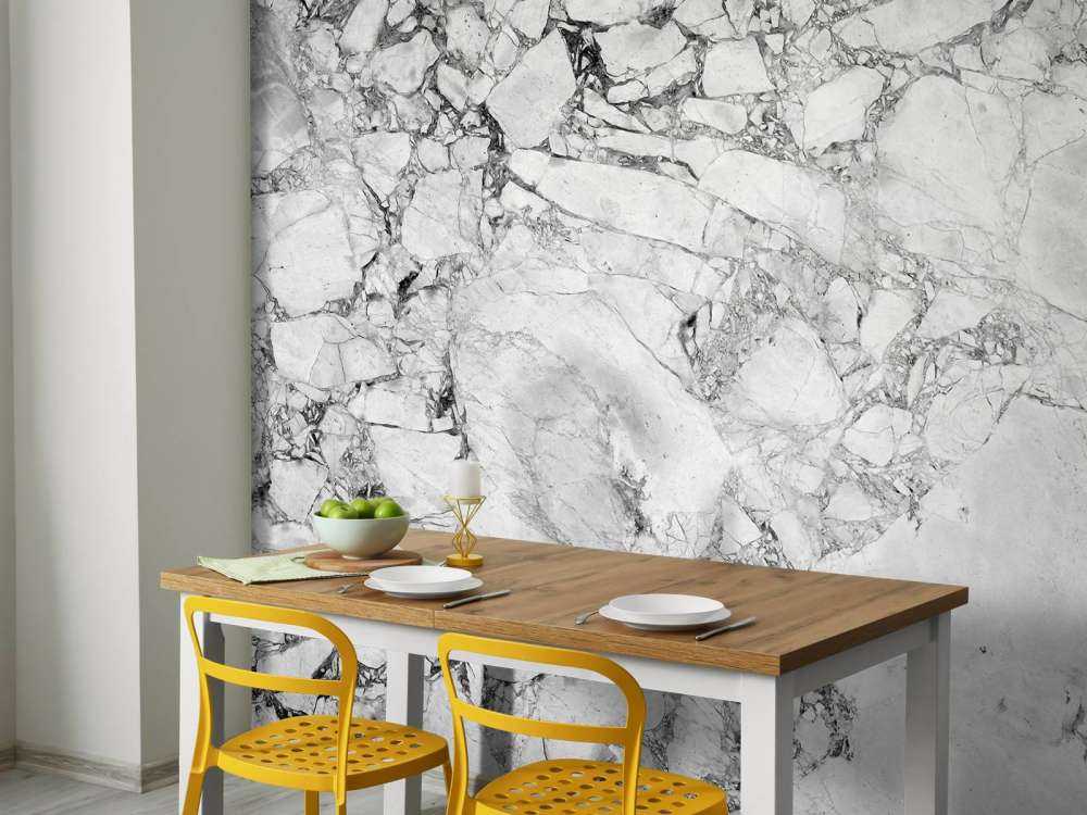 Zwart wit marmer met grove structuur