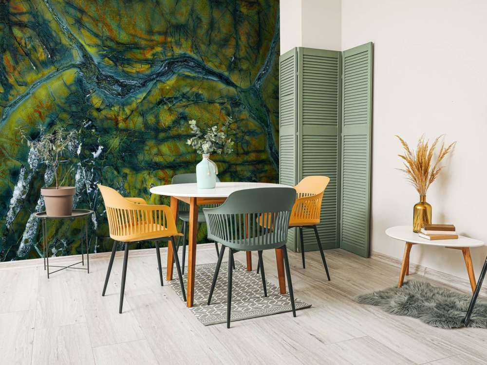 Groen marmer met oranje