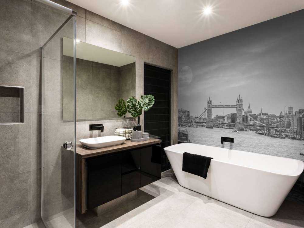 Stadsgezicht van Londen in zwart-wit