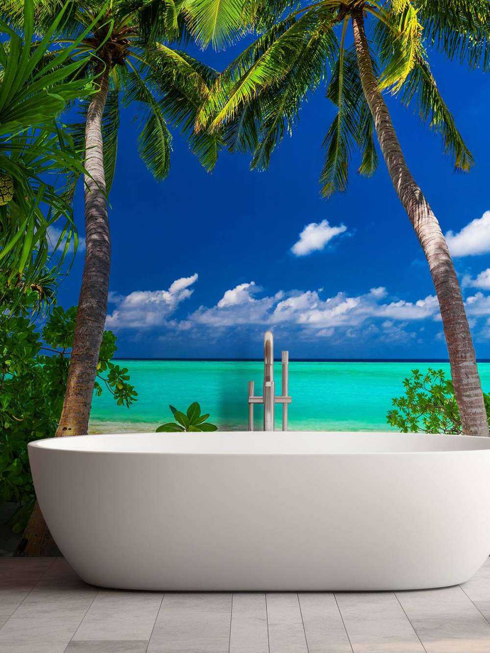 Palmbomen op een eiland