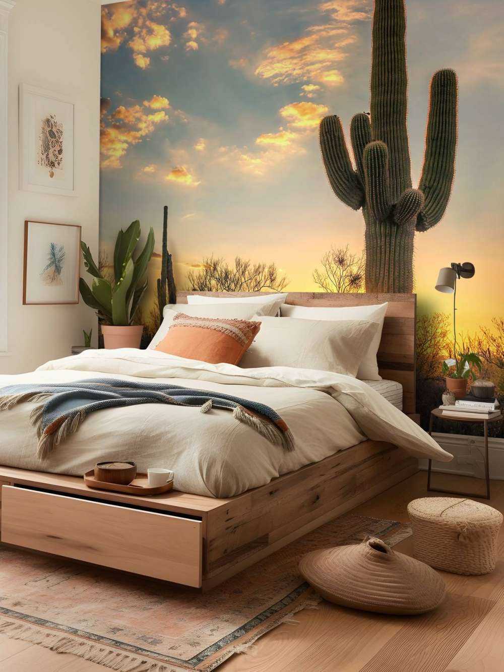 Cactus met zonsondergang