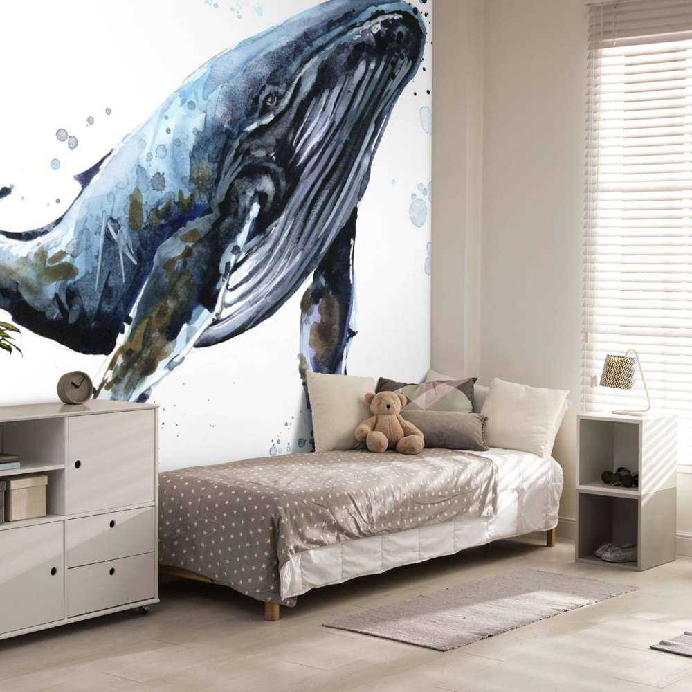 Bultrugwalvis van waterverf