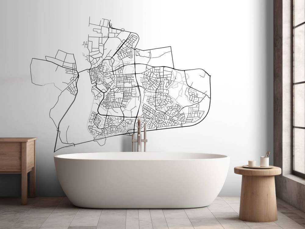 Plattegrond van Zutphen, wit 