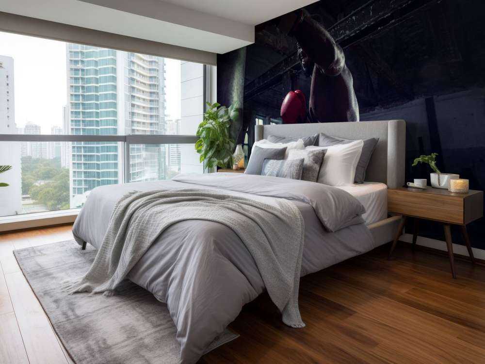 Vechtsport training in een donkere ruimte