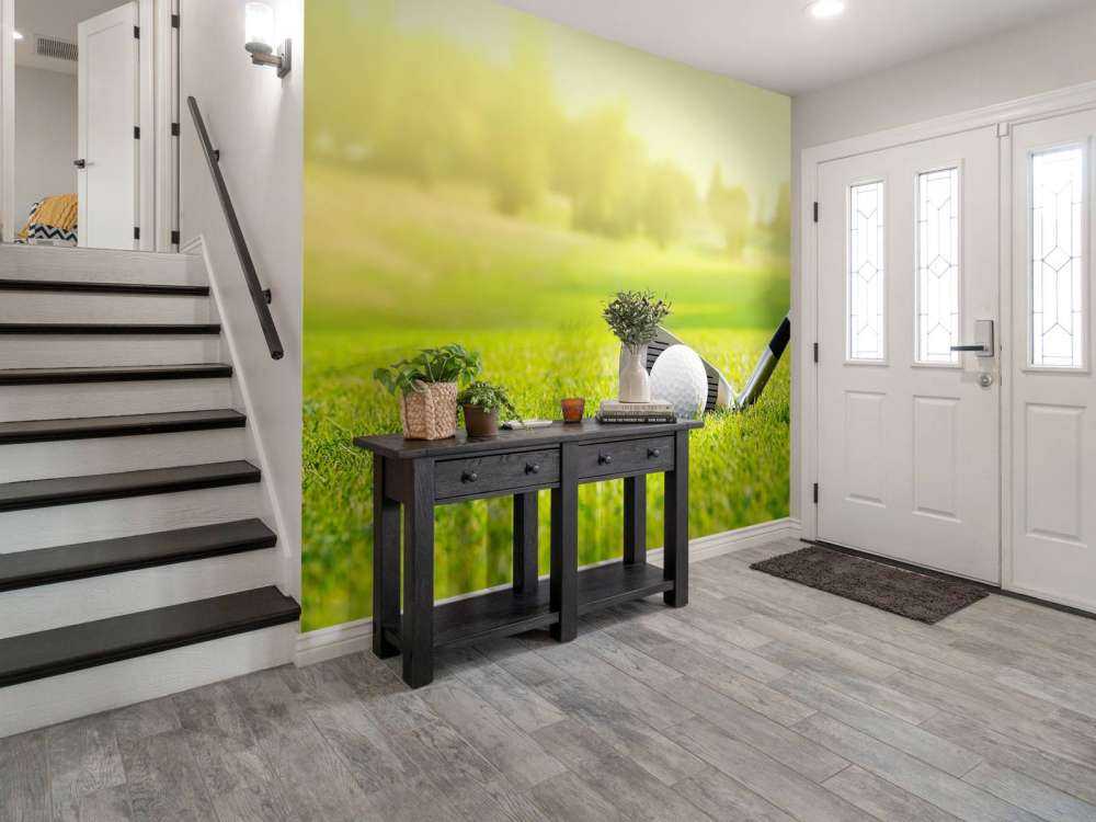 Golfclub met bal close-up