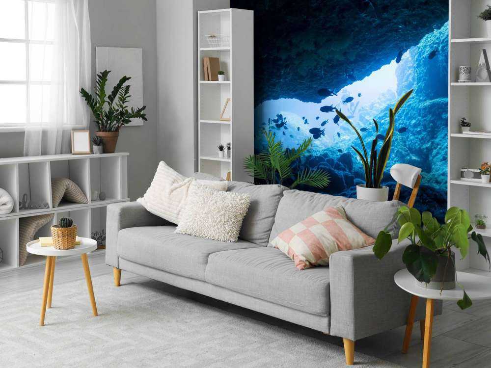 Smalle grot met vissen