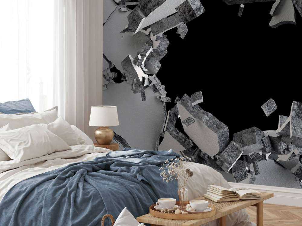 Gebarsten betonnen muur