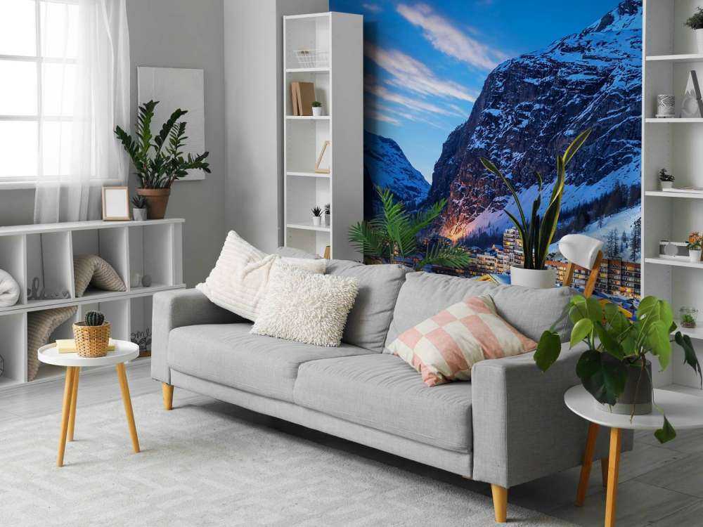 Skioord in de Franse Alpen