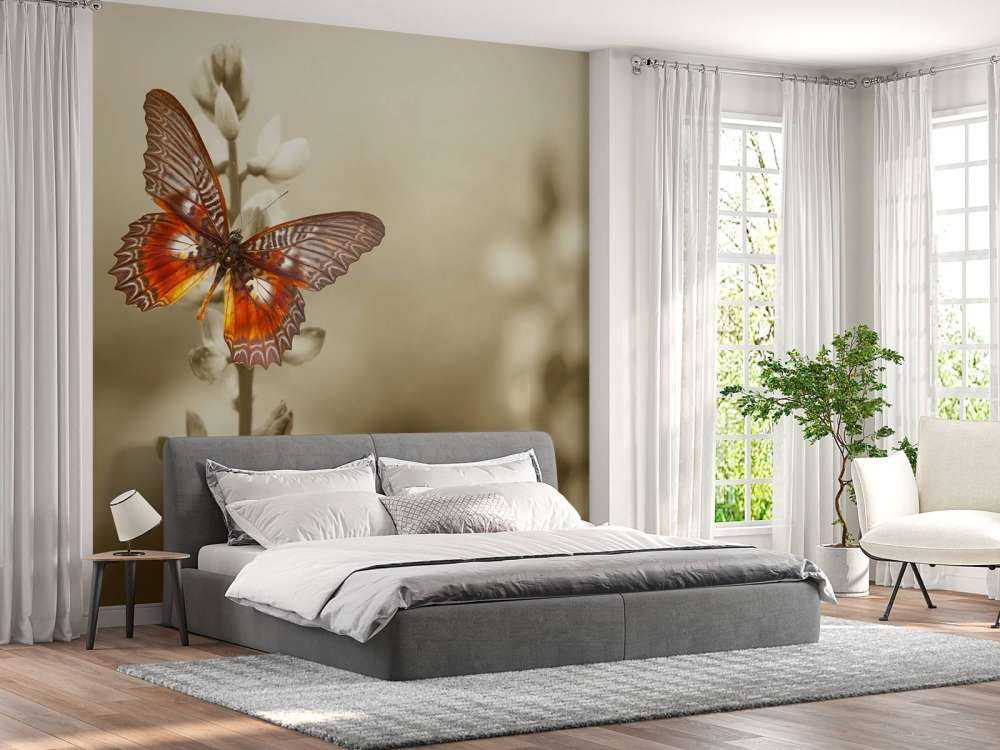 Rode Vlinder met Sepia achtergrond