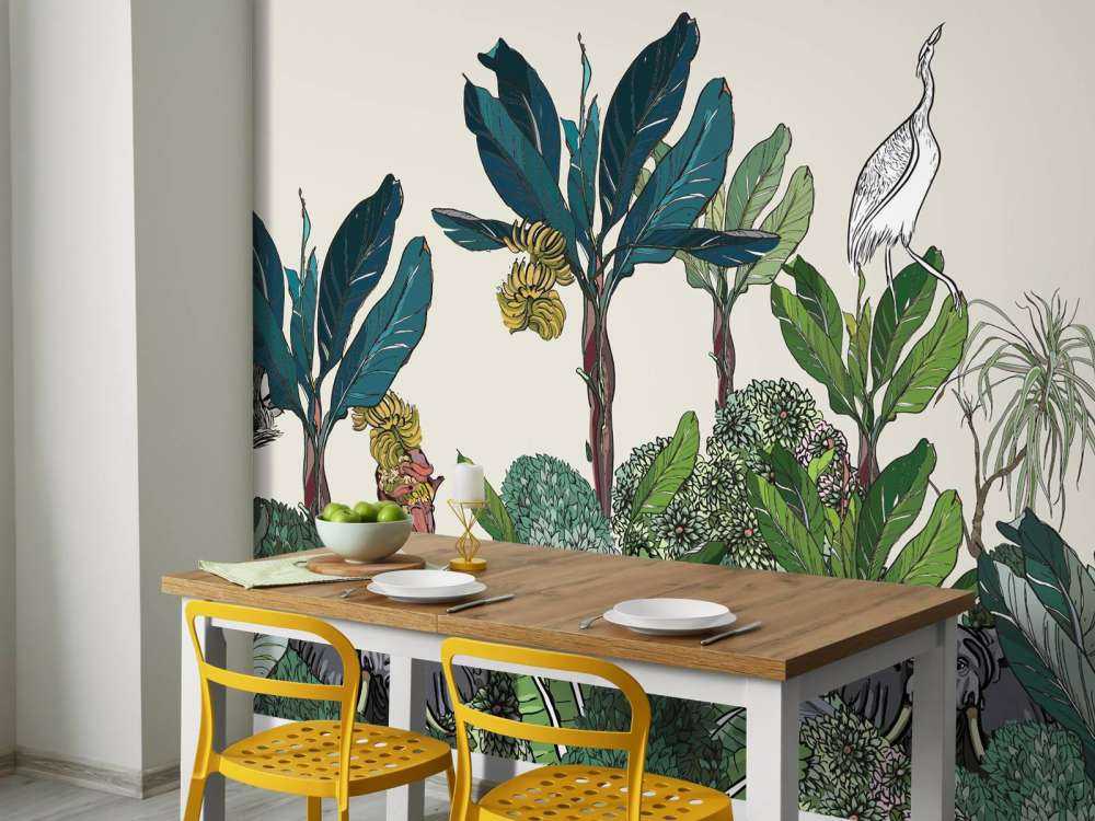 Jungle panorama met dieren