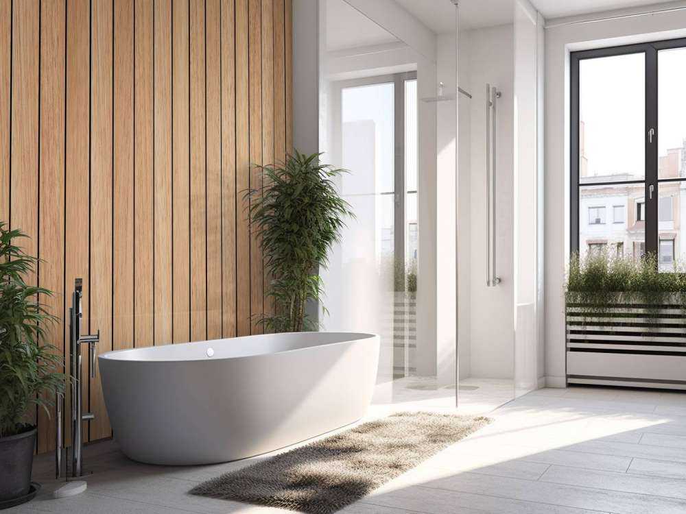 Lichte verticale houten planken