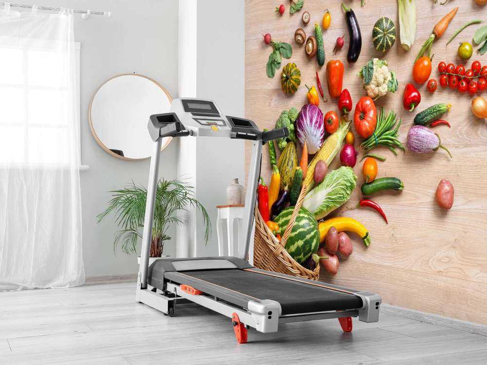 Mand met groenten en fruit