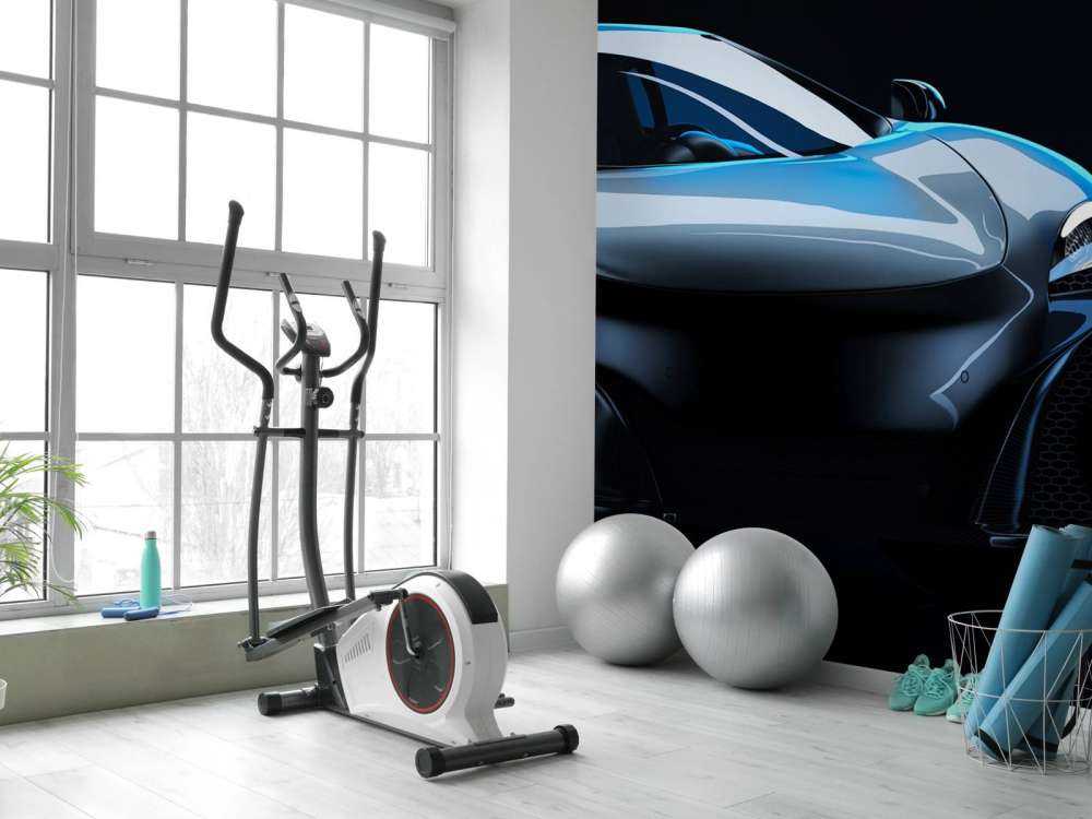 Blauwe sportwagen design