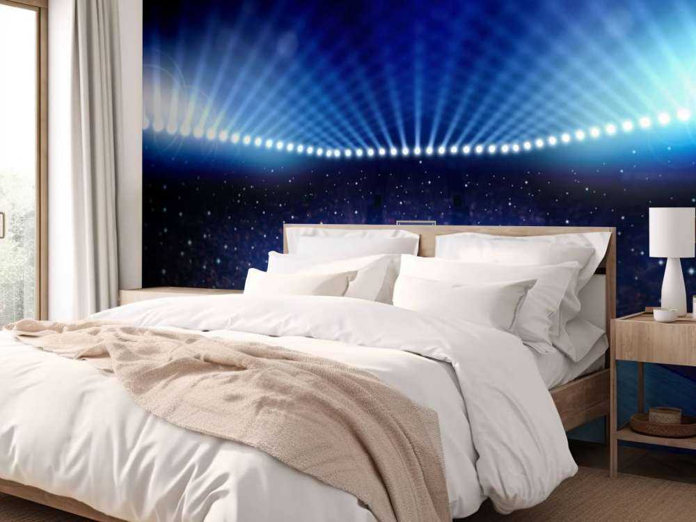 Verlichte basketbal arena