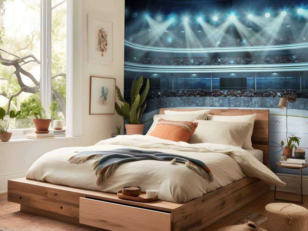 Luxueuze ijshockey arena op de lengte