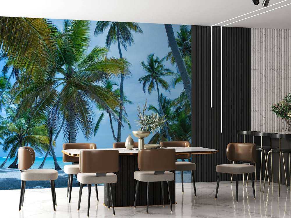 Palmbomen op een Caribisch eiland