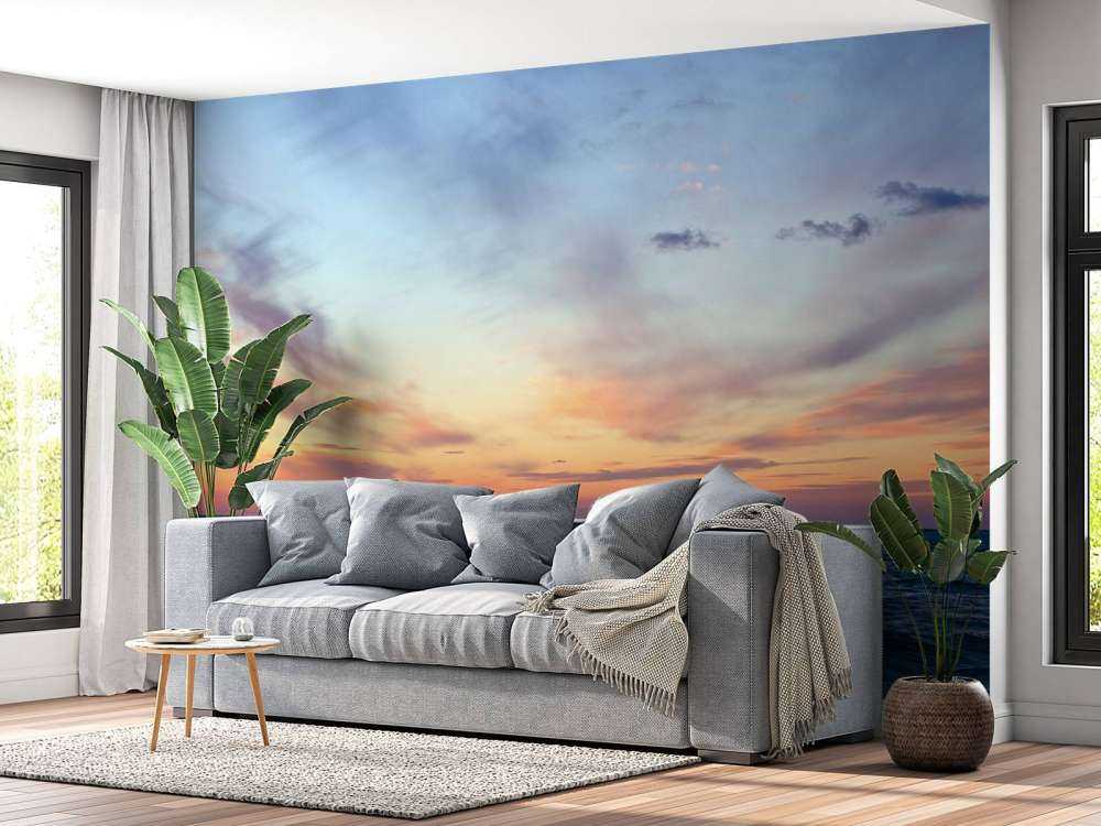 Zonsondergang op open zee