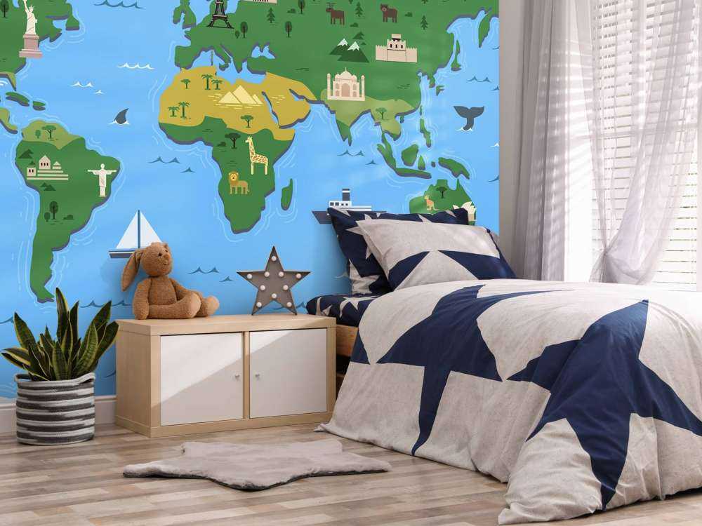 Wereldkaart in groen