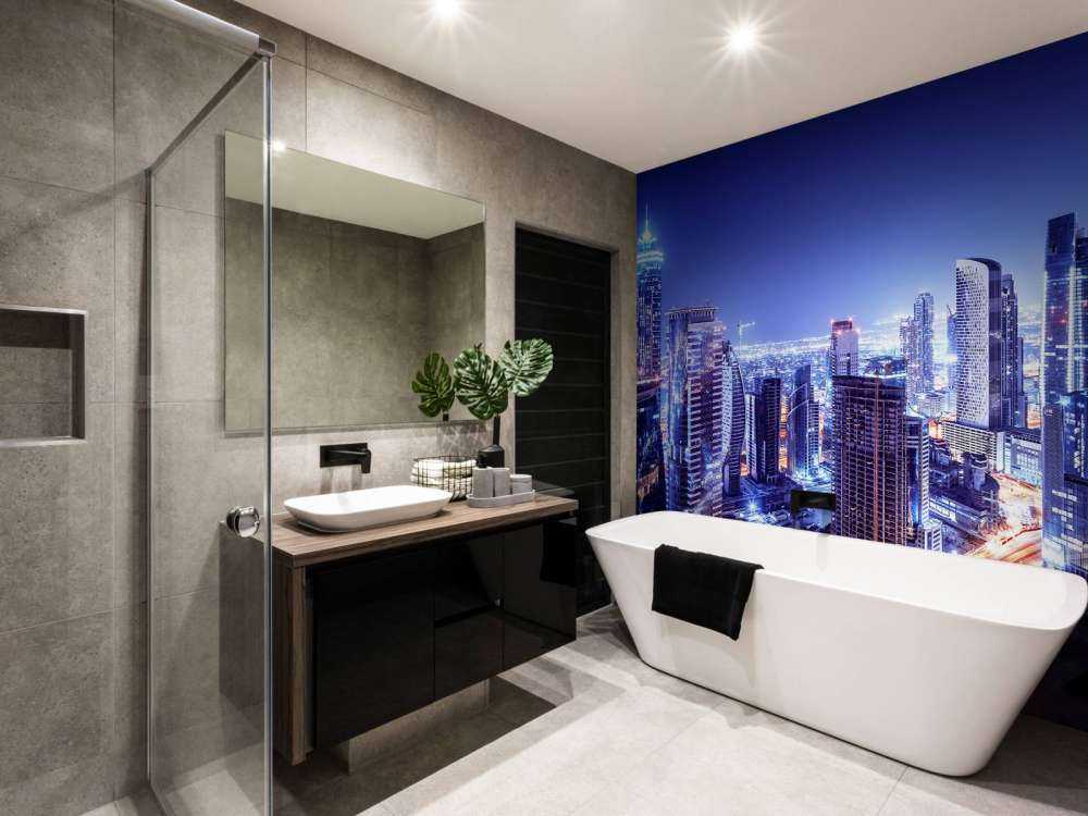 Dubai met een blauw effect