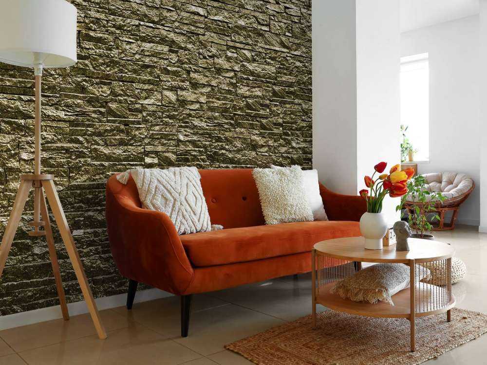 Muur met gouden stenen