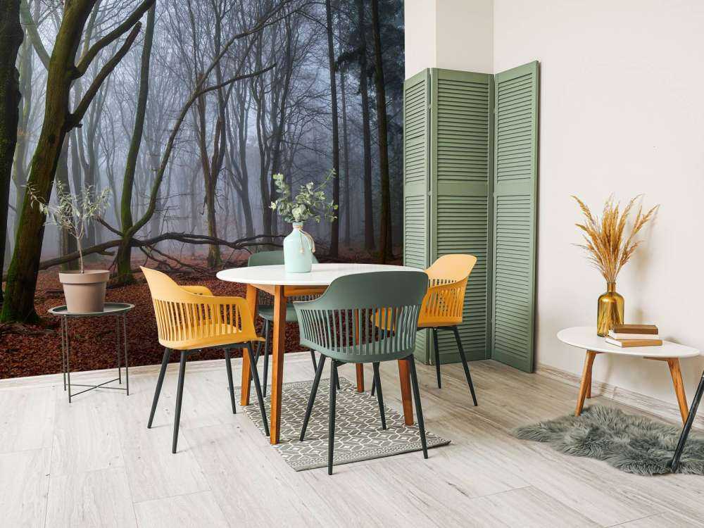 Mysterieus mistig bos