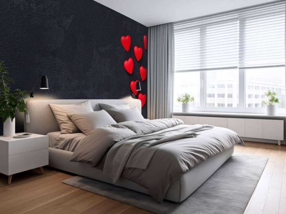 Rode hartjes op een donkere achtergrond