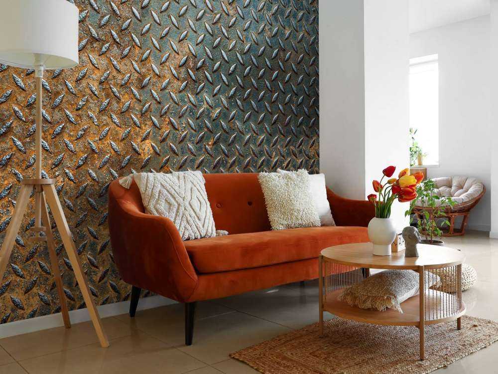 Roestige industriële wand